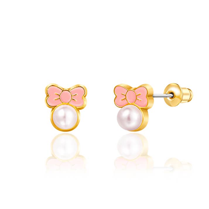 Pink Chic Bow Cutie Stud Earrings