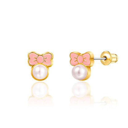 Pink Chic Bow Cutie Stud Earrings