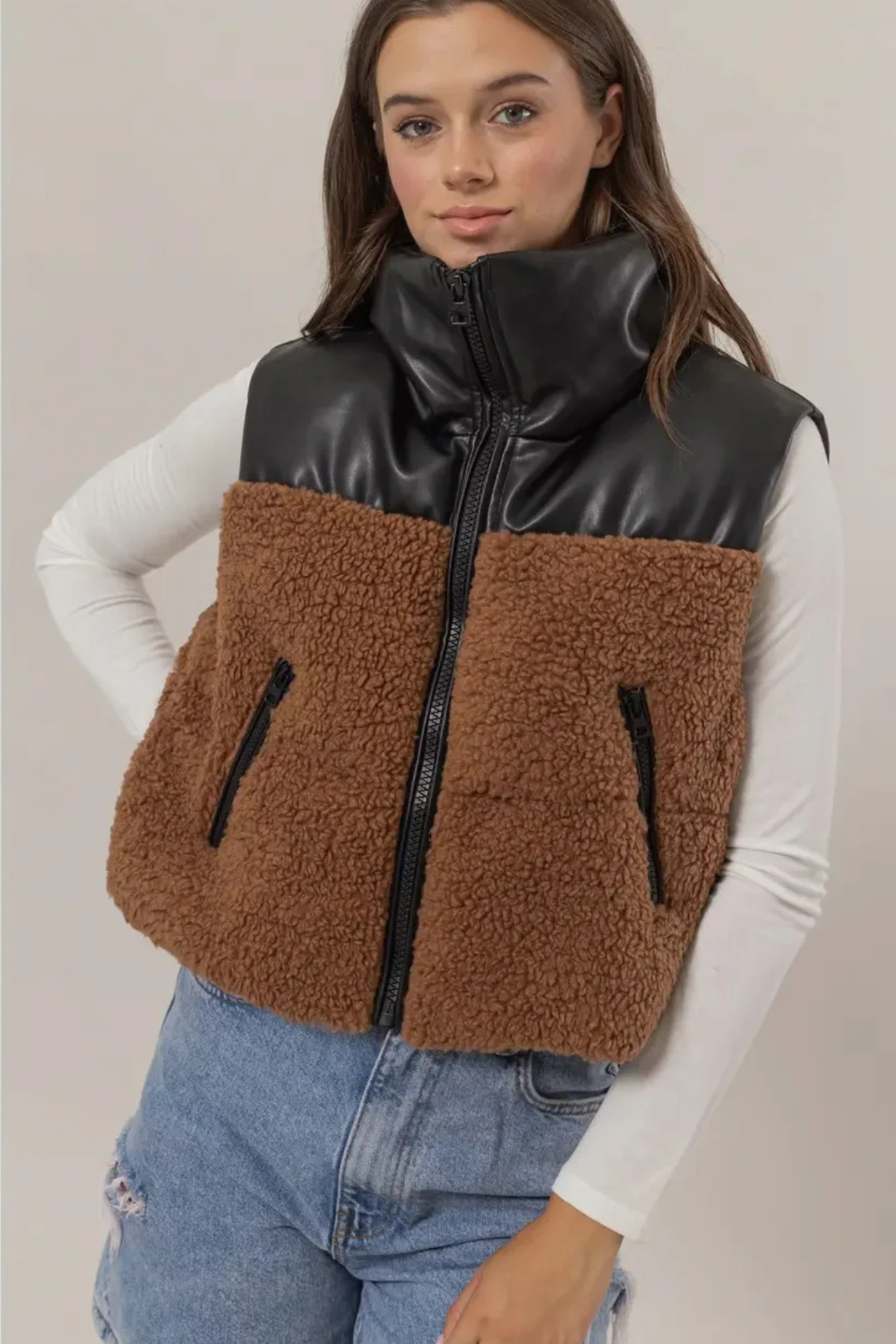 Mocha Sherpa Vest|2360