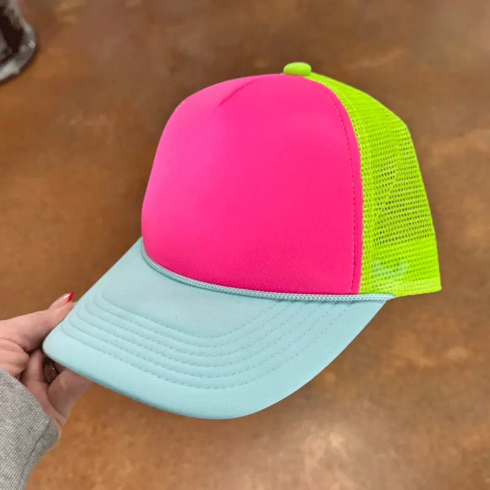 Blue Billed Tricolor Foam Trucker Hat|7532