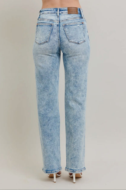 Mineral Wash High Waisted Distressed 90's Straight|948