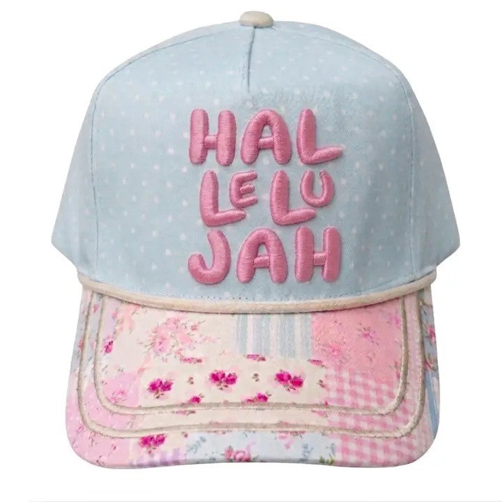 Hallelujah Patchwork Embroidered Hat|9317