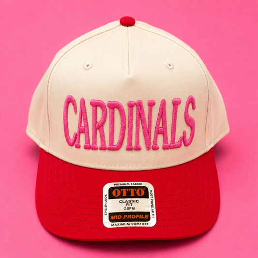 CARDINALS Hot Pink & Red Embroidered Hat|8775