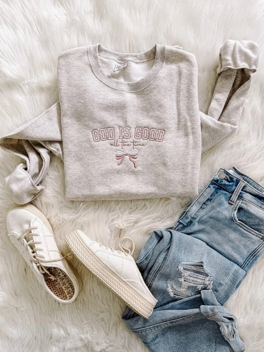 God Is Good - Embroidered Crew|5822