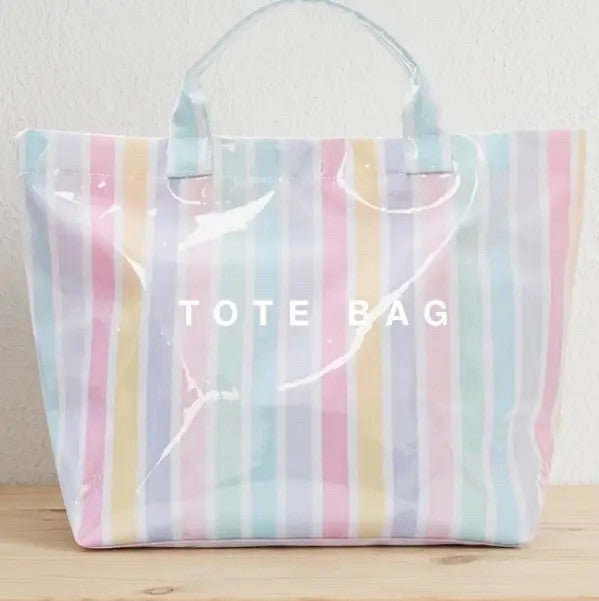 Pastel Striped Tote Bag|8151