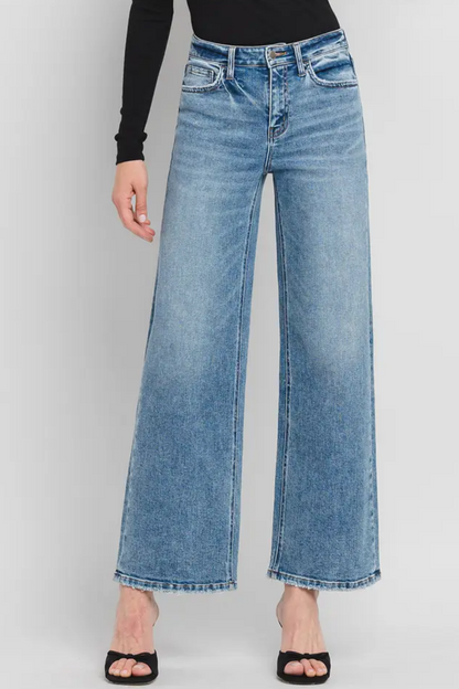 High Rise Full Length Wide Leg Jeans F5610|2349
