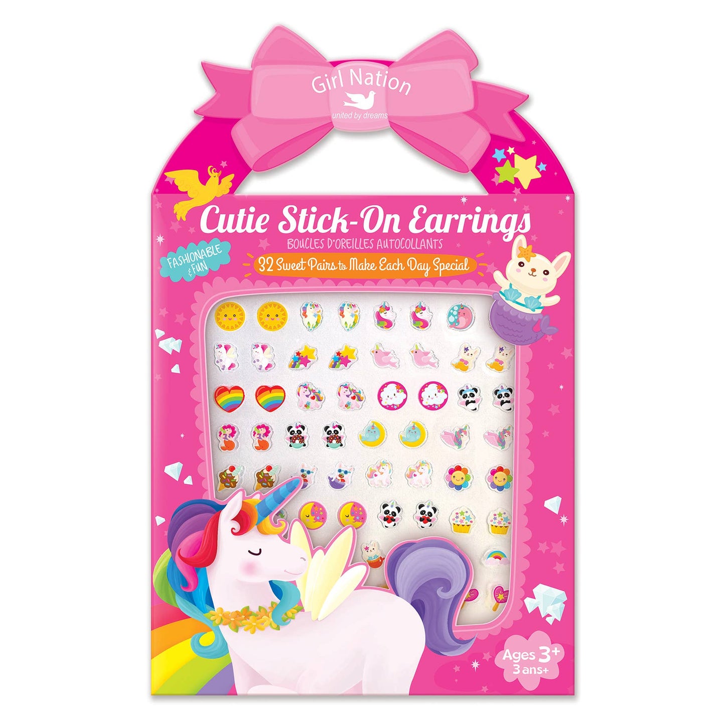 Cutie Stick-On Earring and Nail Sticker Gift Set- Unicorn