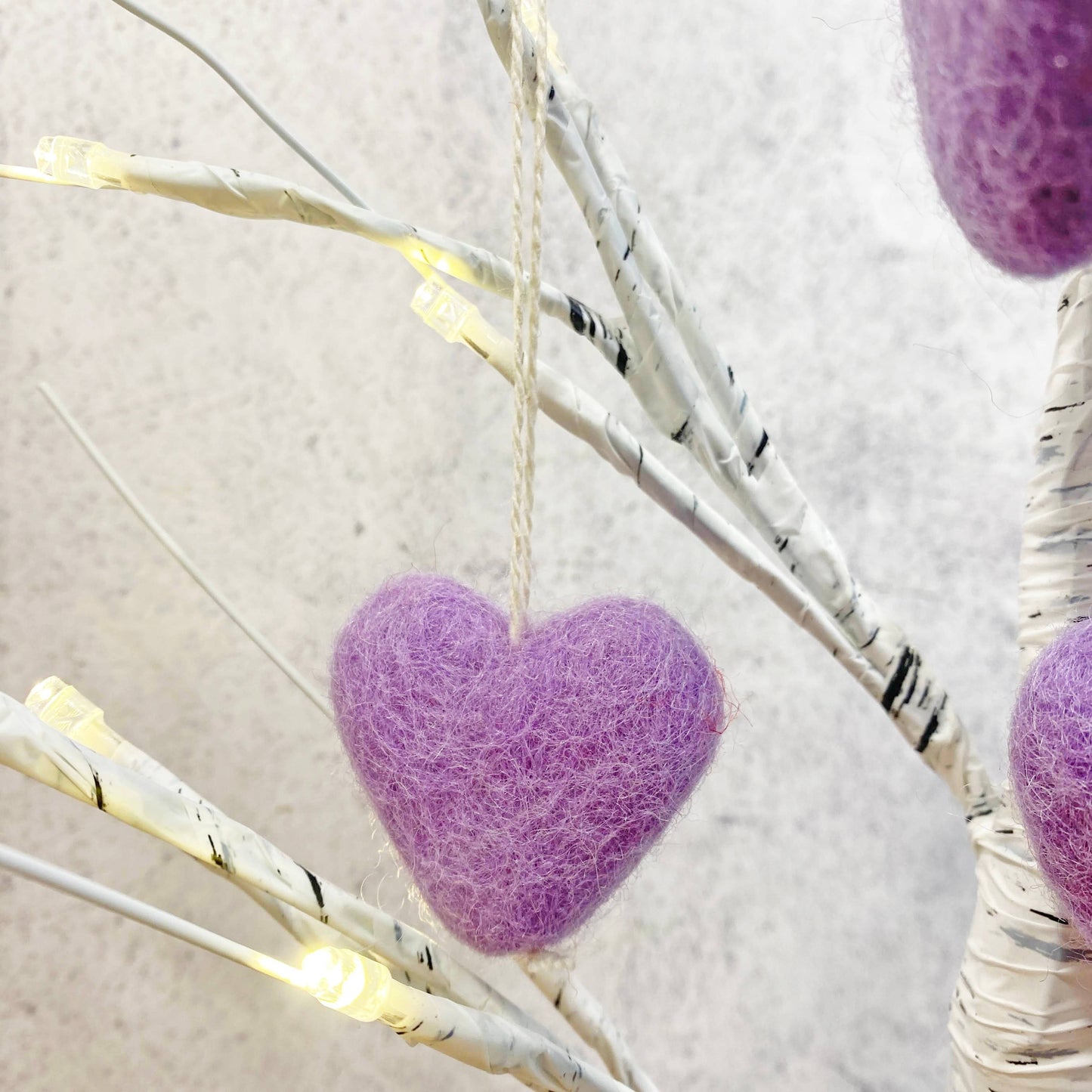 Felt Heart Ornament - Lavender