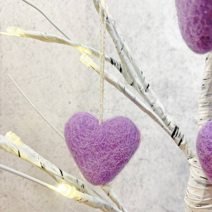Felt Heart Ornament - Lavender