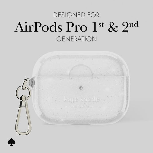 Kate Spade New York Airpods Pro 1 & 2 That Sparkle Silver|3426