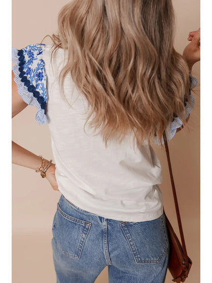 Flutter Sleeve Blouse|6111