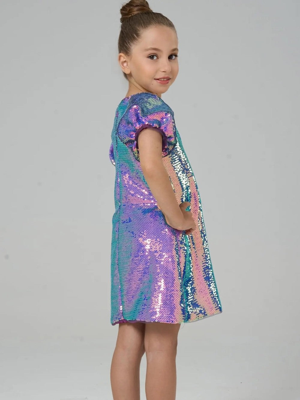 Mystic Mermaid Sequin Puff Sleeve Dress|8575