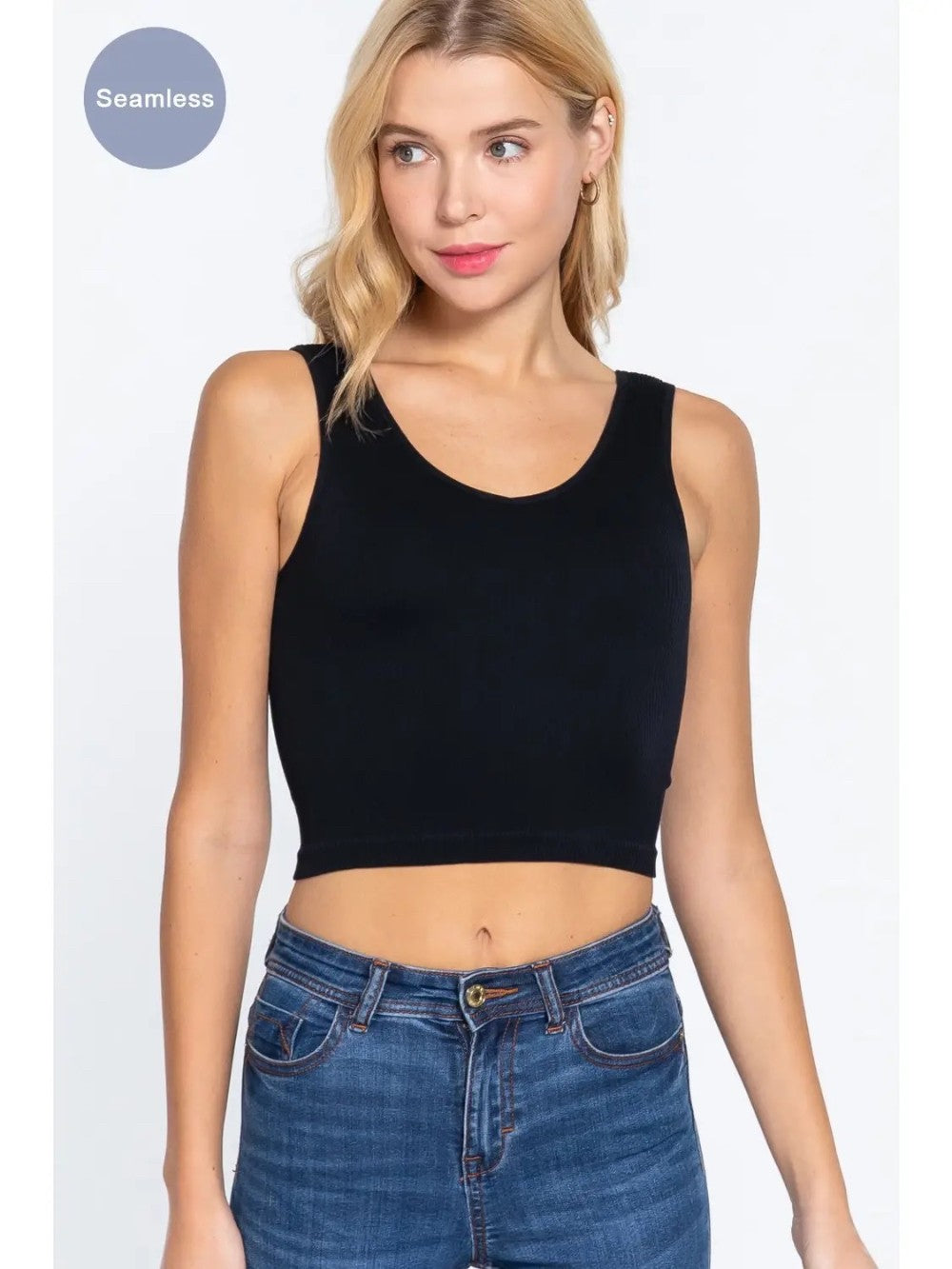 Reversible V/Round Neck Tank|7391