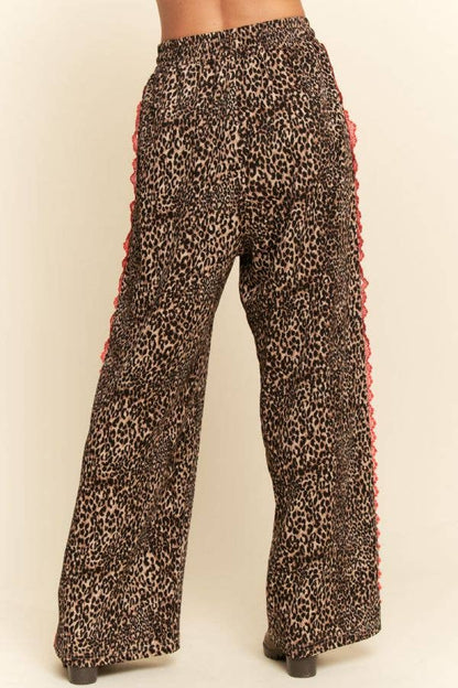 The Lacey Leopard Ribbon Pants