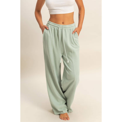French Terry Wide-Leg Pants