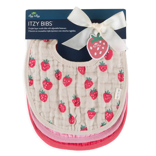 Itzy Bibs™ - 3-Pack Strawberries + Cream