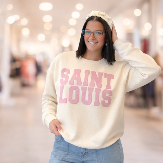 Saint Louis Puff Crew - Cream & Baby Pink