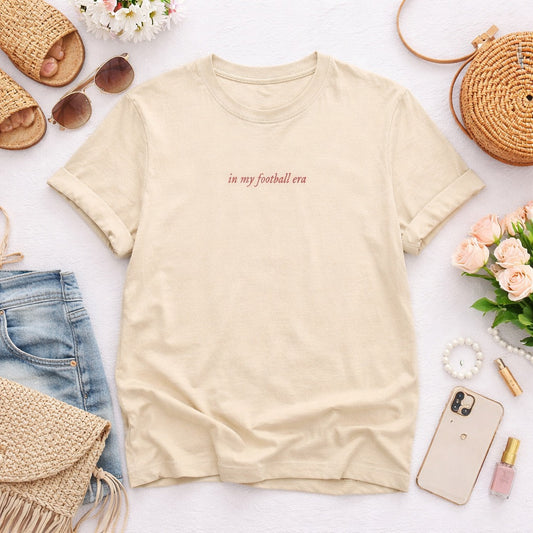 SALE In My Football Era Tee Ivory