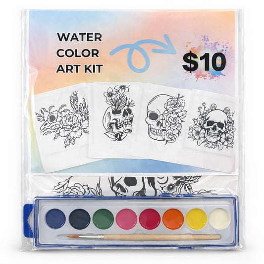 Watercolor kit- flower skull