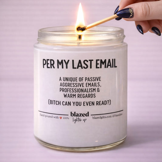 Per My Last Email Candle