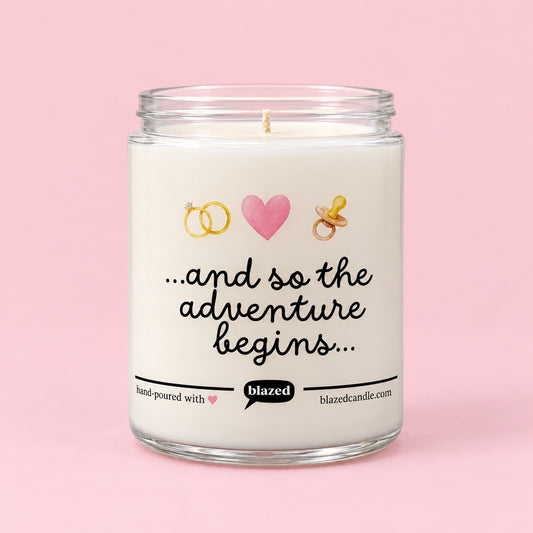 And So The Adventure Begins Candle (Marriage)