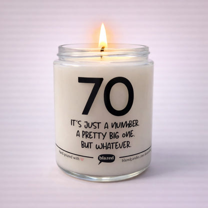 70 Is Just A Number Candle