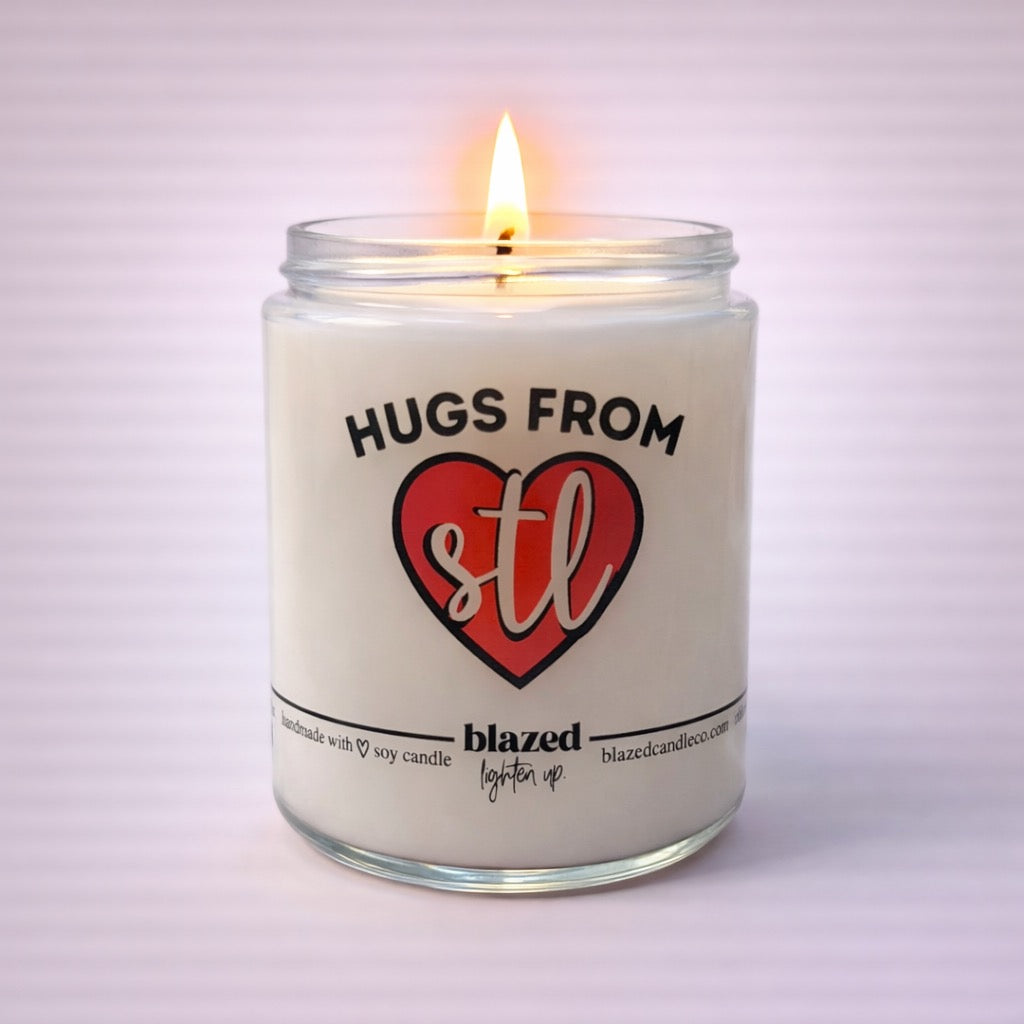 Hugs From STL Candle