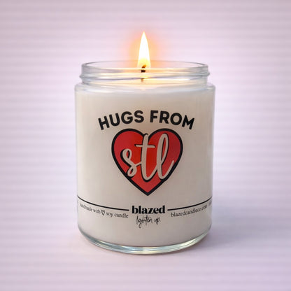 Hugs From STL Candle