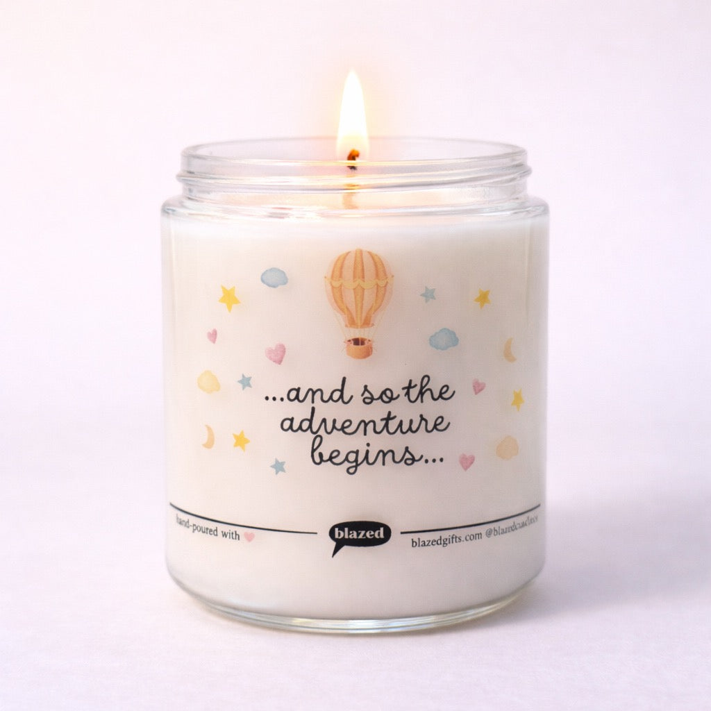And So The Adventure Begins Candle (Baby)