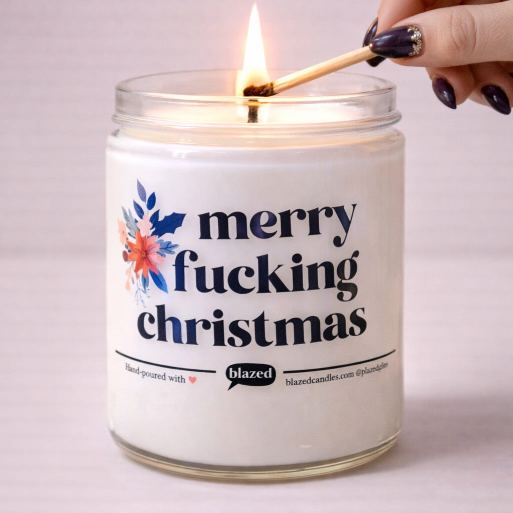 Merry Fucking Christmas Candle