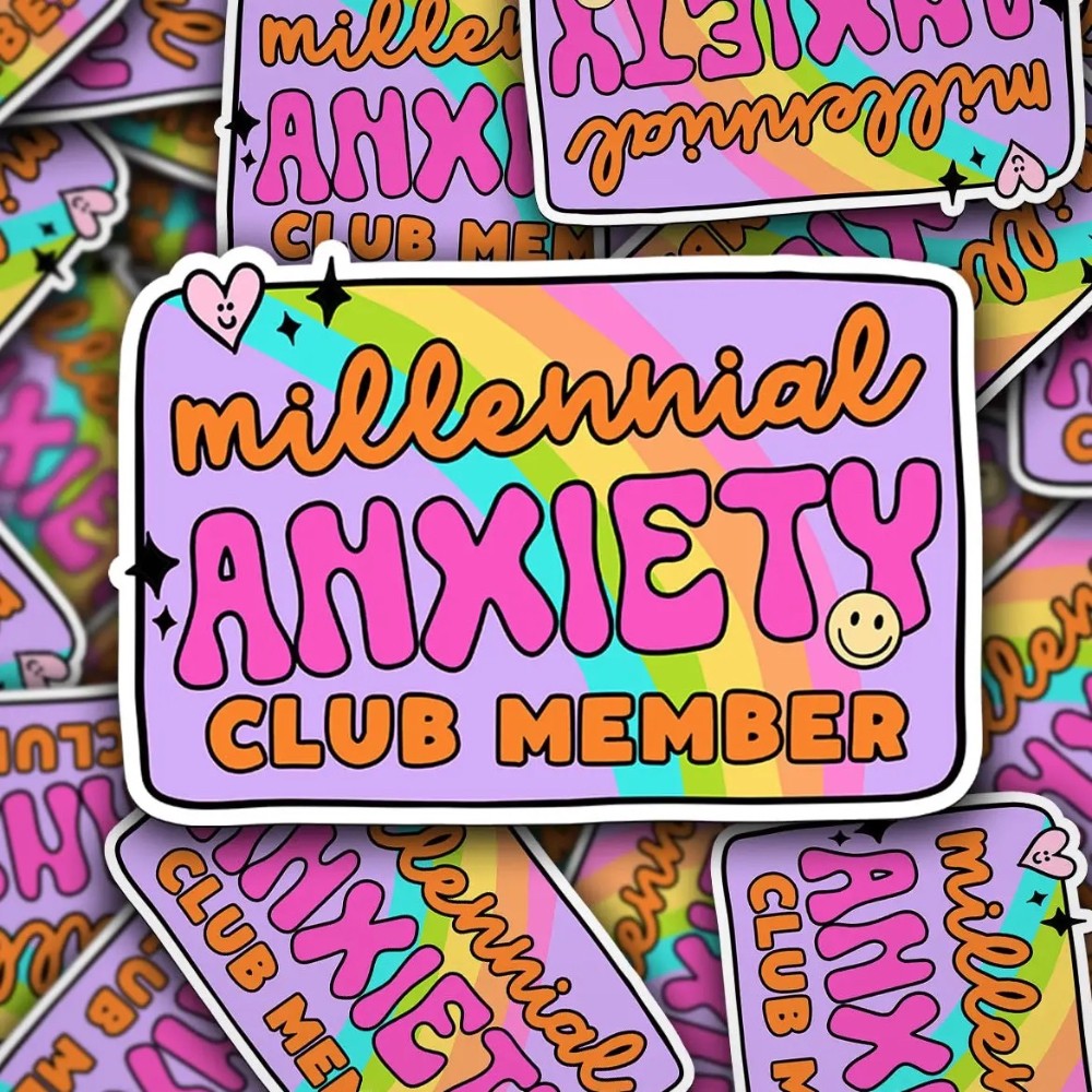 Vinyl Decal Millennial Anxiety Club|8458
