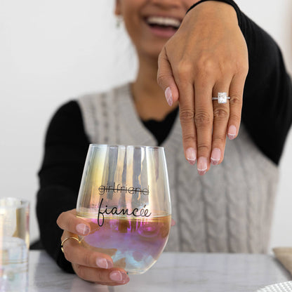 Fiancé/Fiancée - 11 oz Rocks & 18 oz Stemless Wine Glass Set