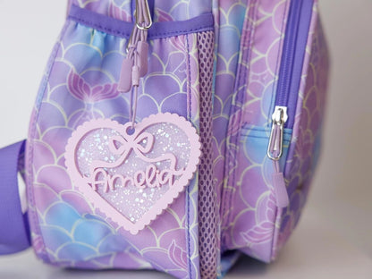 Custom Pink Bow Scalloped Bag Tag|6902