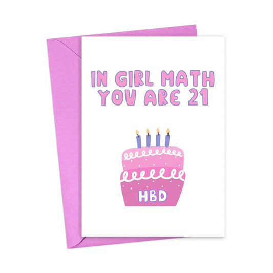 Girl Math Birthday Card|6014