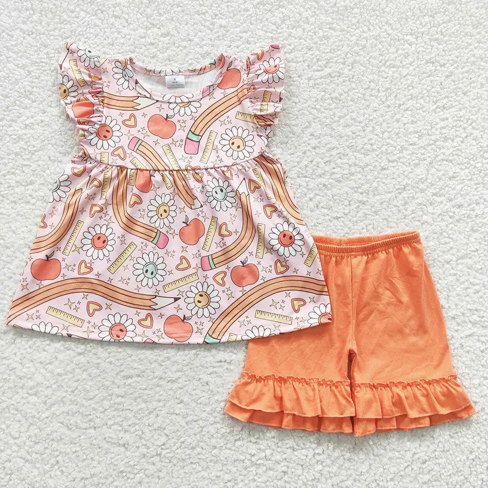 Back To School Tunic Shorts Sets|8864