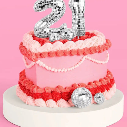 6 Pc Mirrored 21s Birthday Cake Toppers|7715