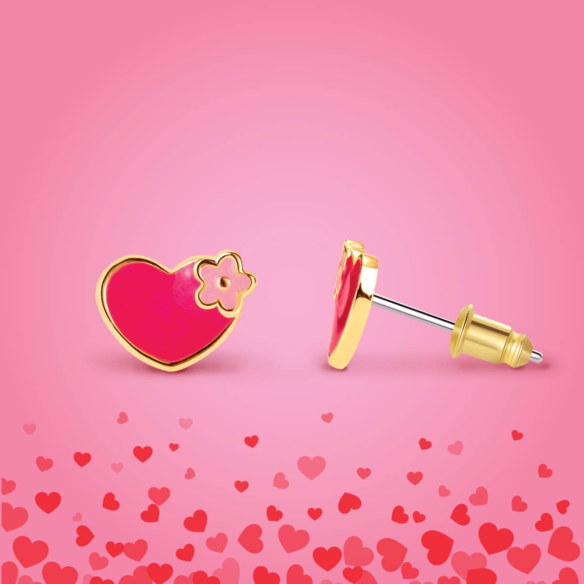 Hearts and Flowers | Cutie Stud Earrings | Valentine's Day