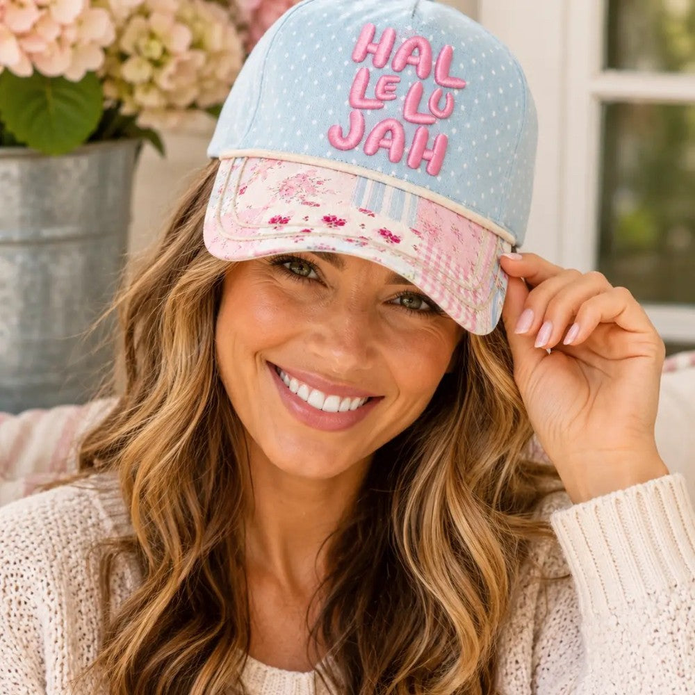 Hallelujah Patchwork Embroidered Hat|9318