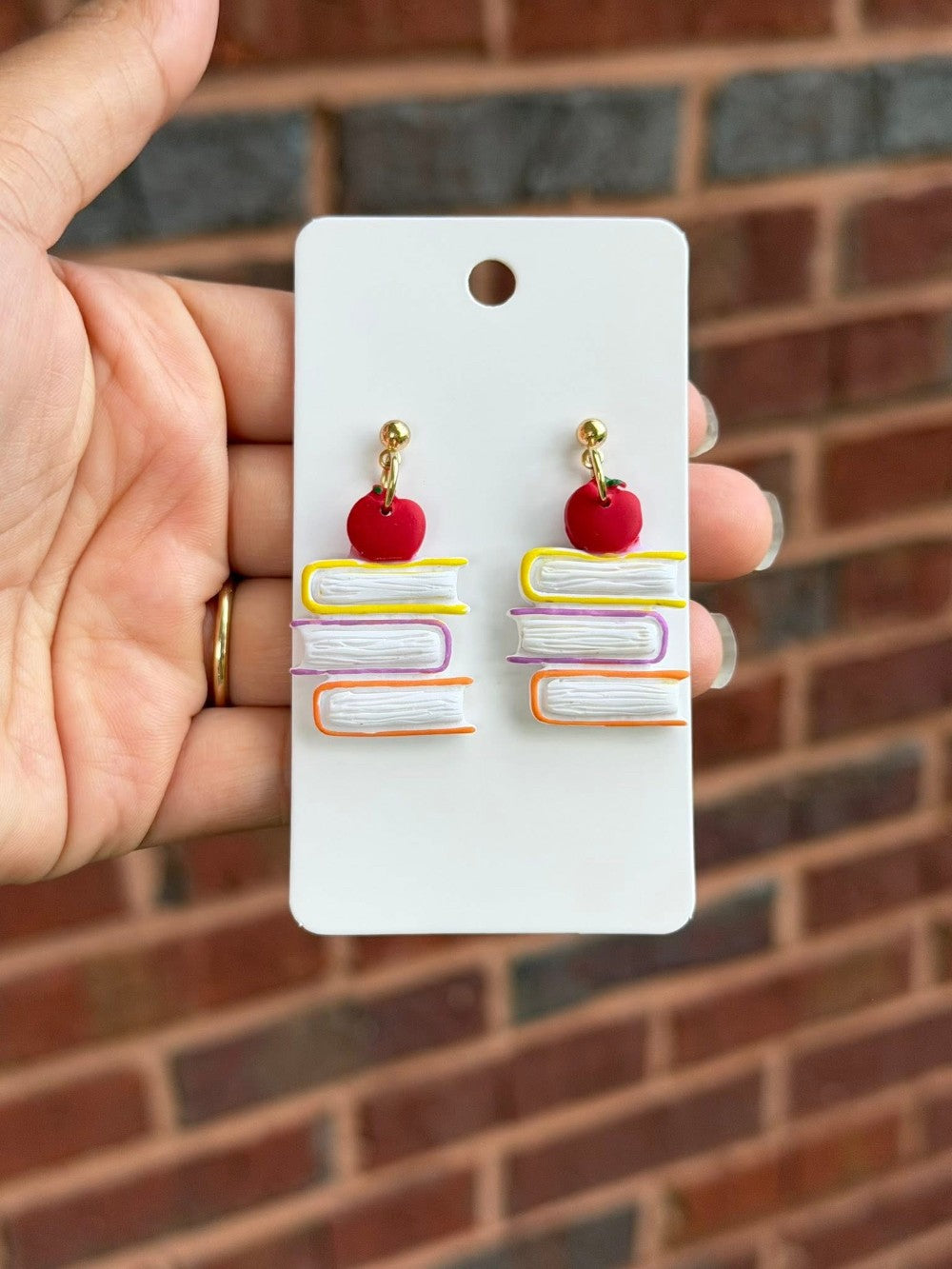 Bookstack and Apple dangles|8560