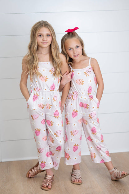 Millie Pink Strawberry Jumpsuit