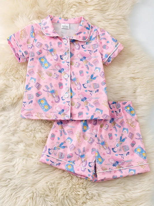 K-Pop Pink Girls Pajamas|9124
