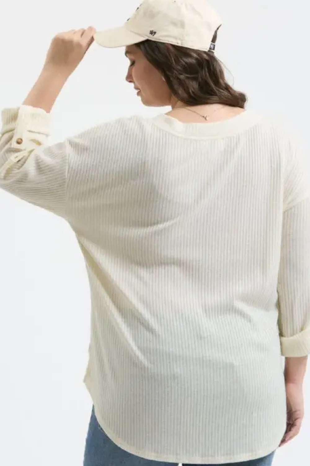 PLUS  Henley Knit Top|2658