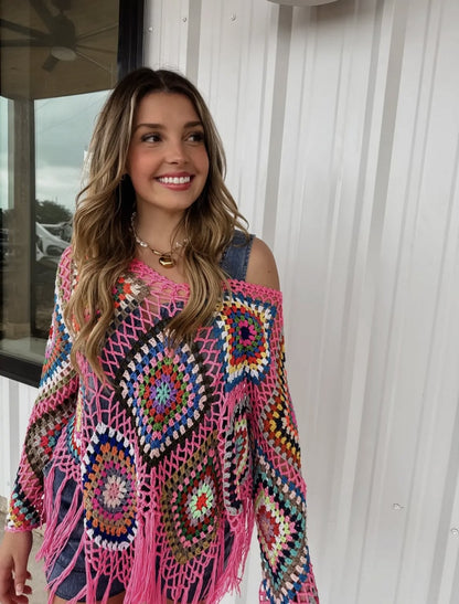 Boho Crochet Knit Top|915
