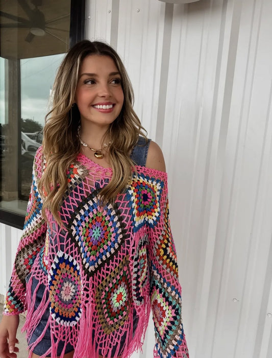 Boho Crochet Knit Top|915
