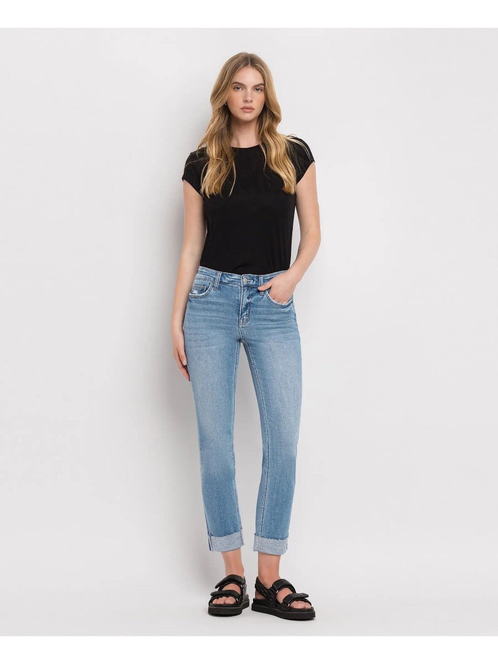 Mid Rise Cuffed Slim Fit F4121|7984