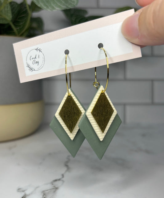 Sagewood Diamond Hoops|1607