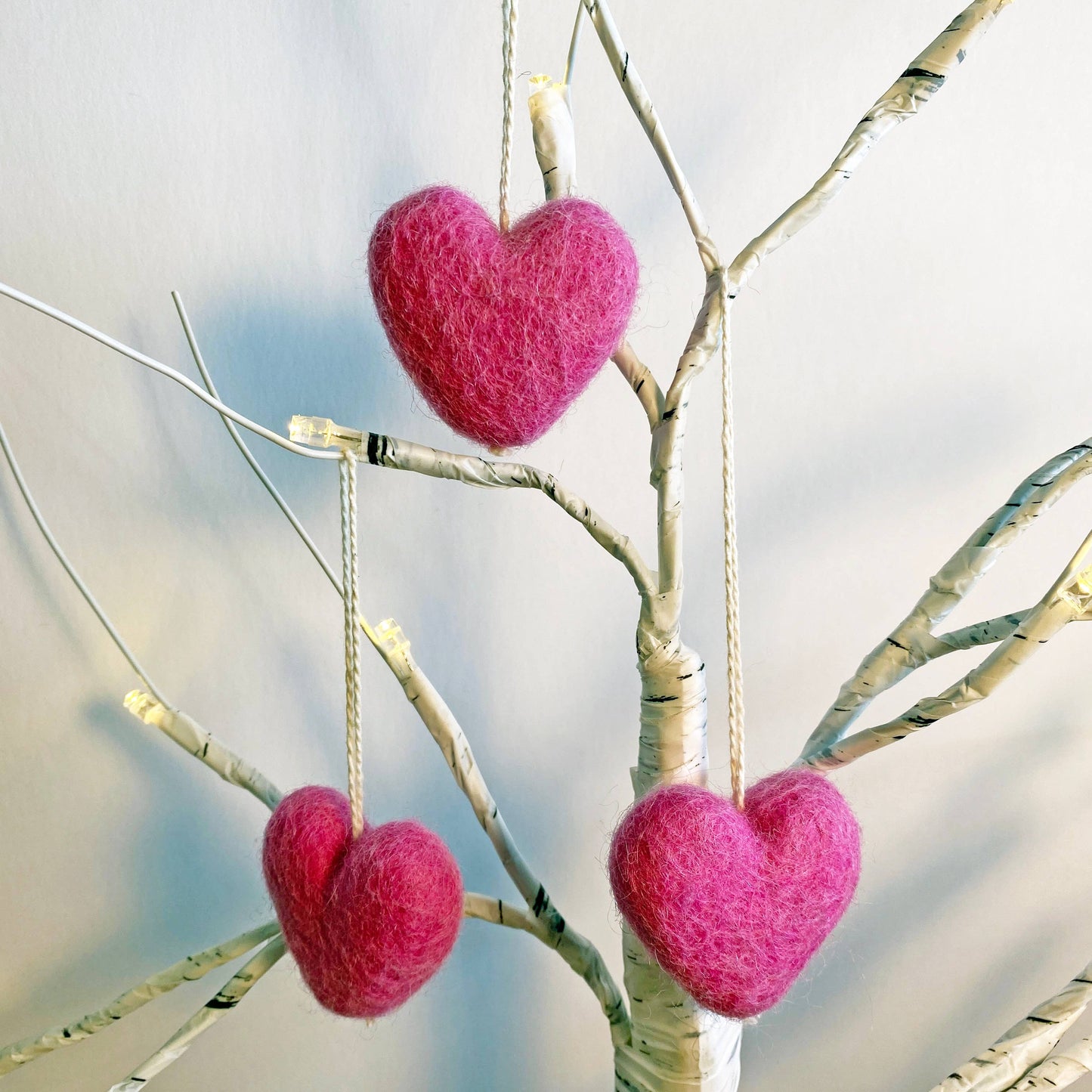 Felt Heart Ornament - Pink