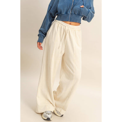 French Terry Wide-Leg Pants