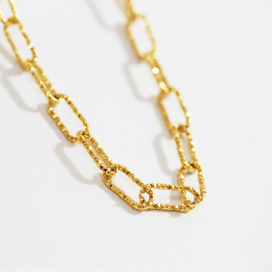 Moderno Textured Paperclip Necklace|1348