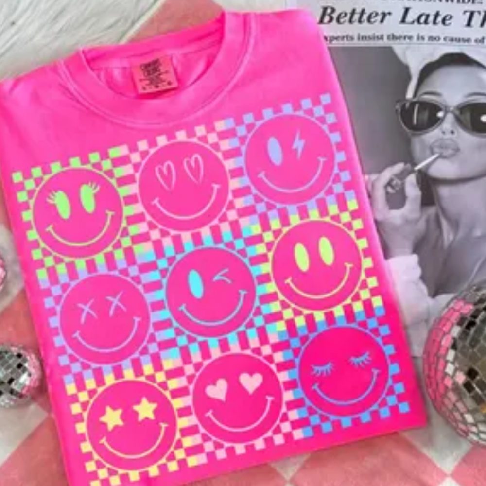 Summer Smiley Neon Tee|7525